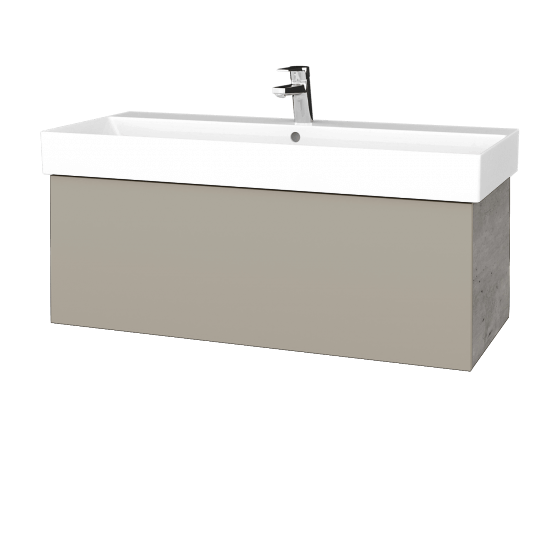 Umyvadlová skříňka VARIANTE SZZ 100 umyvadlo Glance - D01 Beton - M05 Béžová mat