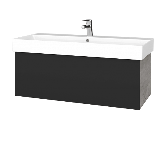 Umyvadlová skříňka VARIANTE SZZ 100 umyvadlo Glance - D01 Beton - N03 Graphite