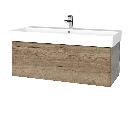 Umyvadlová skříňka VARIANTE SZZ 100 umyvadlo Glance - D01 Beton - D21 Tobacco