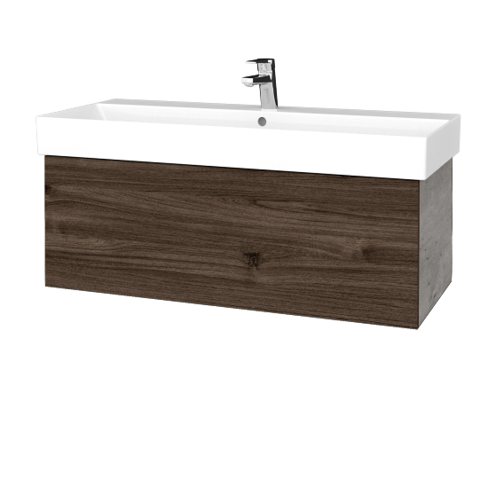Umyvadlová skříňka VARIANTE SZZ 100 umyvadlo Glance - D01 Beton - D25 Teak