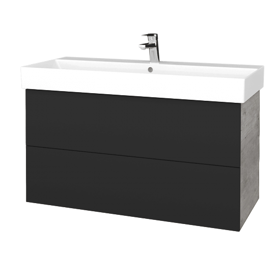 Umyvadlová skříňka VARIANTE SZZ2 100 umyvadlo Glance - D01 Beton - N03 Graphite