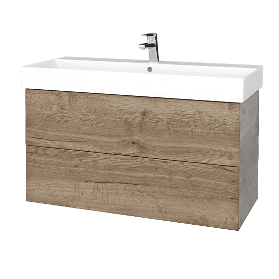 Umyvadlová skříňka VARIANTE SZZ2 100 umyvadlo Glance - D01 Beton - D21 Tobacco