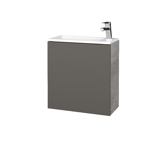 Kúpeľňová skrinka VARIANTE SZD 50 umývadlo Zoom - D01 Betón - N06 Lava - Levé