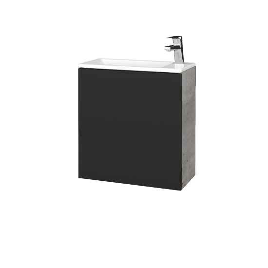 Kúpeľňová skrinka VARIANTE SZD 50 umývadlo Zoom - D01 Betón - N03 Graphite - Levé