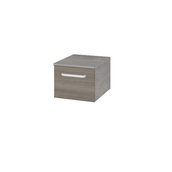 Niedriger Schrank UNI SNZ1 40  - D01 Beton - Griffes T01 - D03 Cafe