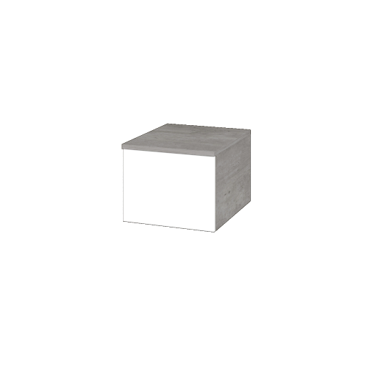 Nízká skříňka DOS SNZ1 40  - D01 Beton - Úchytka T00 (bez úchytky) - N01 Bílá lesk