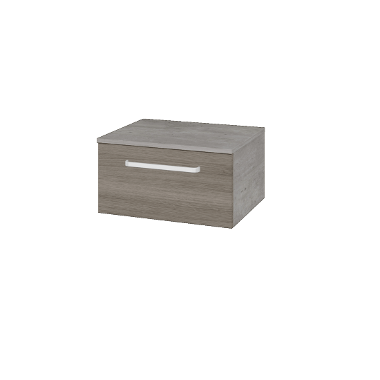 Niedriger Schrank UNI SNZ1 60  - D01 Beton - Griffes T01 - D03 Cafe