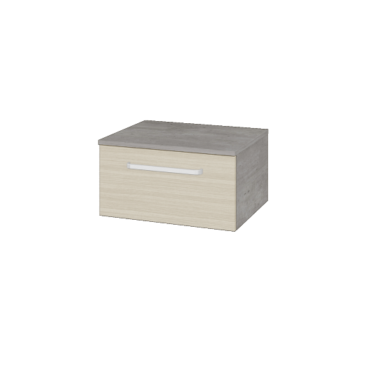 Niedriger Schrank UNI SNZ1 60  - D01 Beton - Griffes T01 - D04 Eiche