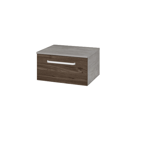 Nízká skříňka DOS SNZ1 60  - D01 Beton - Úchytka T01 - D25 Teak