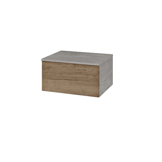 Nízká skříňka DOS SNZ1 60  - D01 Beton - Úchytka T00 (bez úchytky) - D21 Tobacco