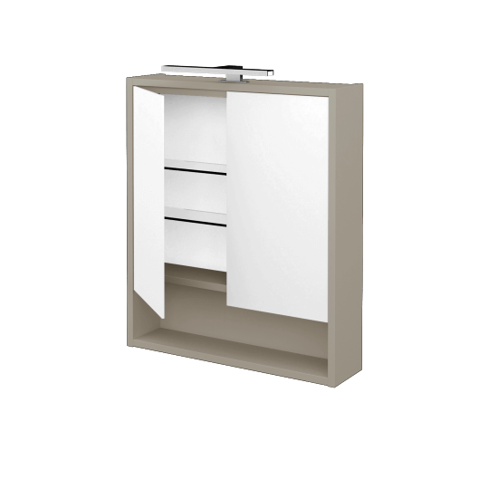 Spiegelschrank BESTA GA2OE 60  - L04 Taupe Lack Hochglanz