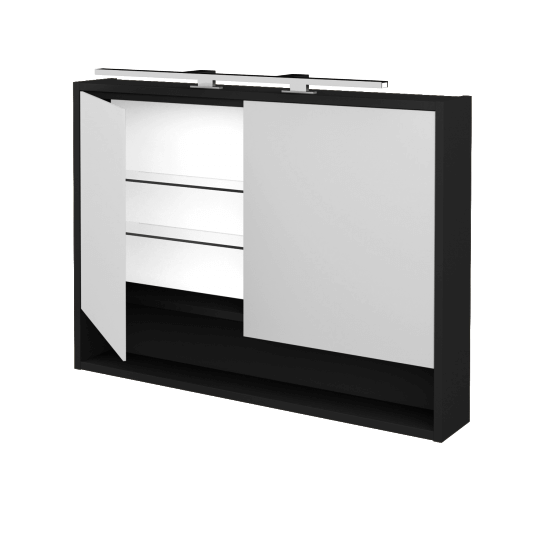 Spiegelschrank BESTA GA2OE 100  - L03 Grau Metallic Lack Hochglanz