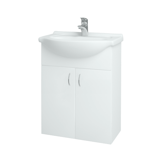 Koupelnová skříňka PLUTO SZD2 60  - N01 Bílá lesk - N01 Bílá lesk