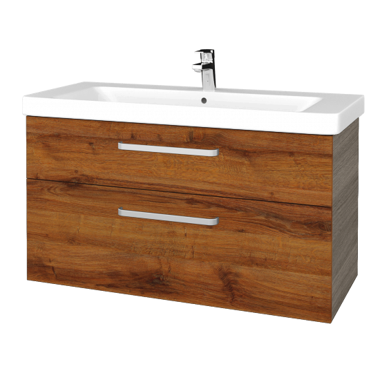 Umyvadlová skříňka Q MAX SZZ2 105  - D03 Cafe - Úchytka T01 - D27 Cognac