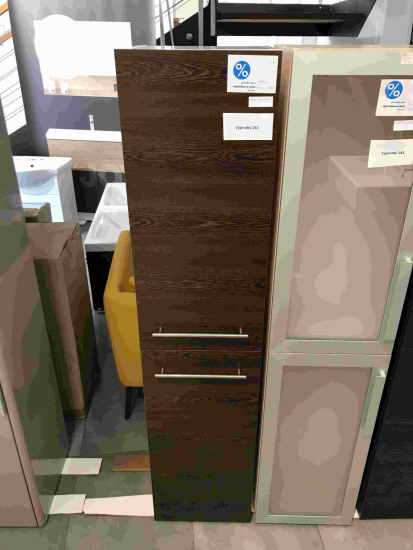 Výprodej 144 - doplňková skříň SVD2 35 bílá lesk/D08 Wenge  - N01 Bílá lesk - D08 Wenge