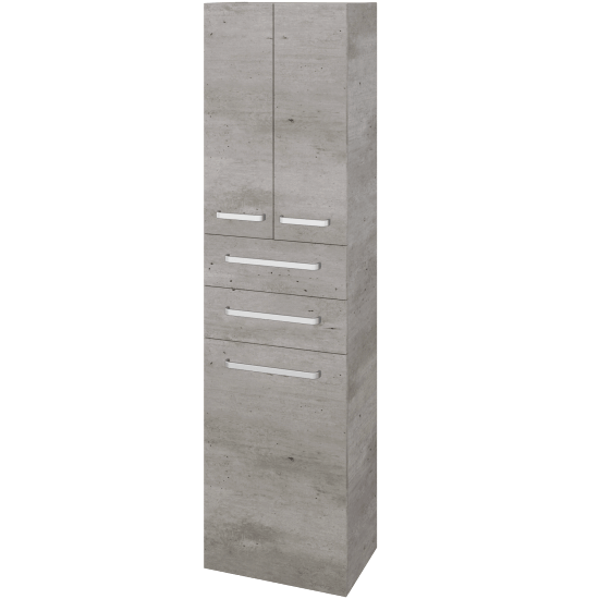 Hochschrank mit Wäschekorb UNI SVD3Z2K 50  - D01 Beton - Griffes T01 - D01 Beton