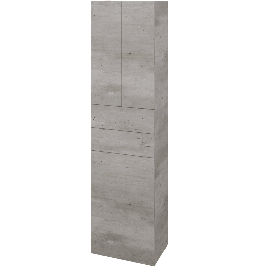 Vysoká skříň s košem na prádlo DOS SVD3Z2K 50  - D01 Beton - Úchytka T00 (bez úchytky) - D01 Beton