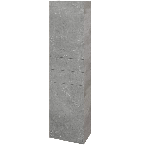 Vysoká skříň s košem na prádlo DOS SVD3Z2K 50  - D01 Beton - Úchytka T00 (bez úchytky) - D20 Galaxy