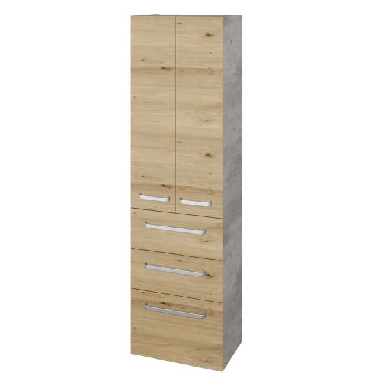 Vysoká skříň DOS SVD2Z3 50  - D01 Beton - Úchytka T01 - D22 Karamel