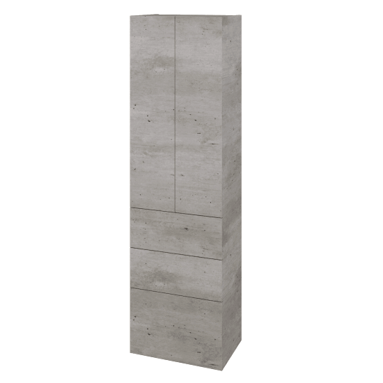 Vysoká skříň DOS SVD2Z3 50  - D01 Beton - Úchytka T00 (bez úchytky) - D01 Beton