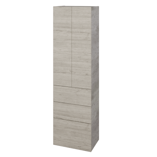 Vysoká skříň DOS SVD2Z3 50  - D01 Beton - Úchytka T00 (bez úchytky) - D05 Oregon