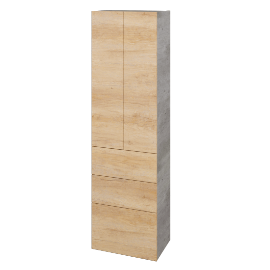 Vysoká skříň DOS SVD2Z3 50  - D01 Beton - Úchytka T00 (bez úchytky) - D15 Nebraska