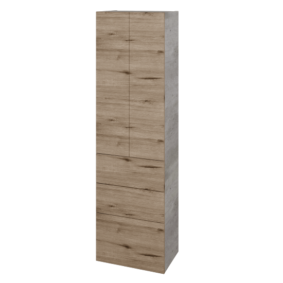 Vysoká skříň DOS SVD2Z3 50  - D01 Beton - Úchytka T00 (bez úchytky) - D23 Herkules