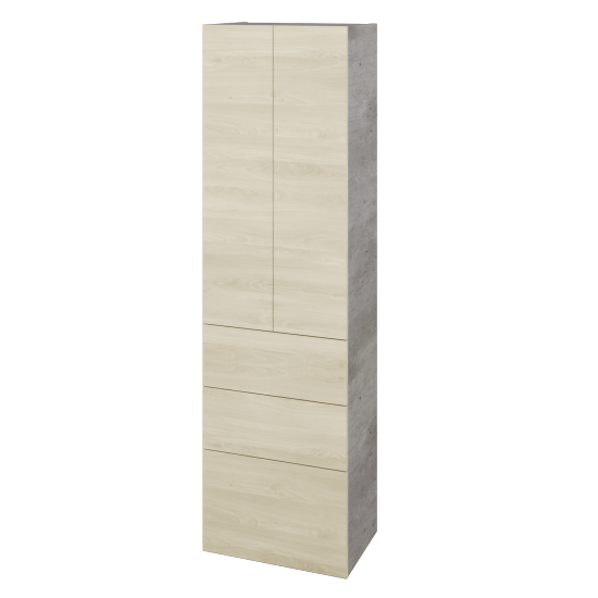 Vysoká skříň DOS SVD2Z3 50  - D01 Beton - Úchytka T00 (bez úchytky) - D24 Ohio