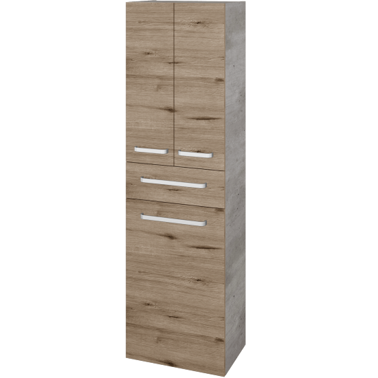 Vysoká skříň s košem na prádlo DOS SVD3ZK 50  - D01 Beton - Úchytka T01 - D23 Herkules