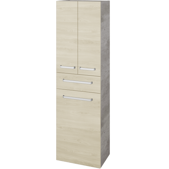 Vysoká skříň s košem na prádlo DOS SVD3ZK 50  - D01 Beton - Úchytka T01 - D24 Ohio