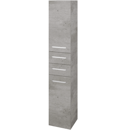 Hochschrank mit Wäschekorb UNI SVD2Z2K 35  - D01 Beton - Griffes T01 - D01 Beton - Links