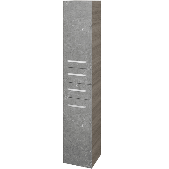 Vysoká skříň s košem na prádlo DOS SVD2Z2K 35  - D03 Cafe - Úchytka T01 - D20 Galaxy - Levé