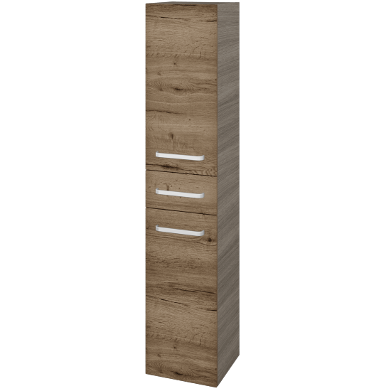 Vysoká skříň s košem na prádlo DOS SVD2ZK 35  - D03 Cafe - Úchytka T01 - D21 Tobacco - Levé