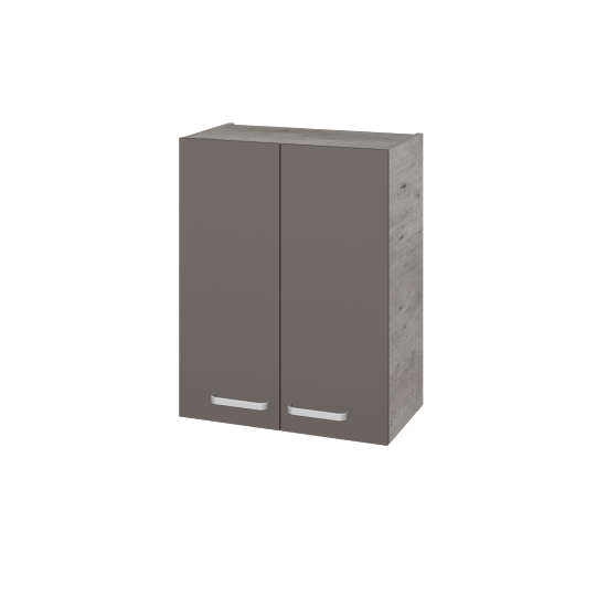 Hängeschrank UNI SYD2 60  - D01 Beton - Griffes T01 - N06 Lava