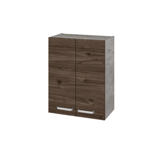 Horní skříňka DOS SYD2 60  - D01 Beton - Úchytka T01 - D25 Teak