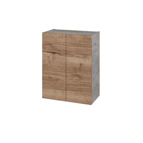 Horní skříňka DOS SYD2 60  - D01 Beton - Úchytka T00 (bez úchytky) - D21 Tobacco