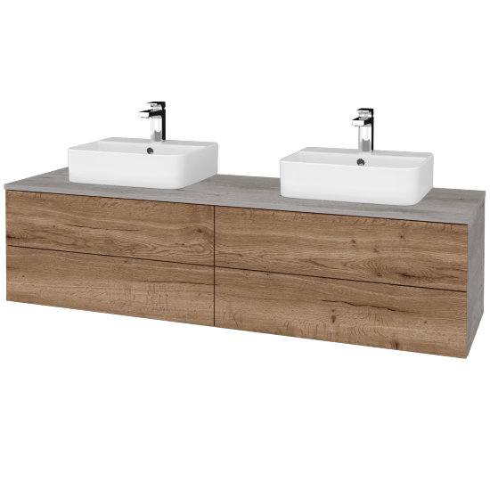 Umyvadlová skříňka MODULE SZZ4 160 umyvadlo Joy 3 - D01 Beton - D21 Tobacco - Ne