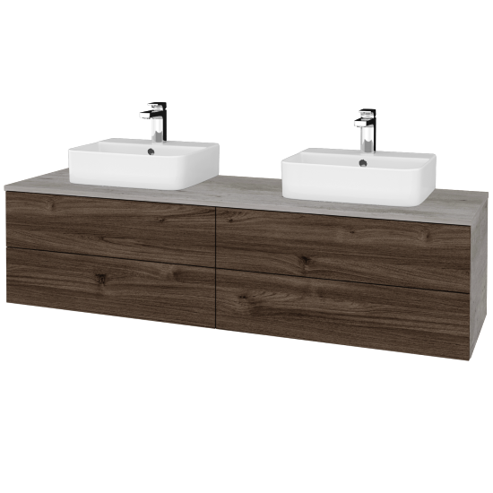 Umyvadlová skříňka MODULE SZZ4 160 umyvadlo Joy 3 - D01 Beton - D25 Teak - Ne