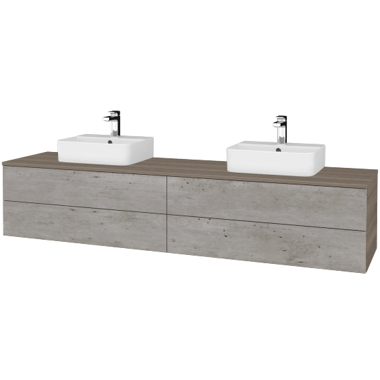 Umyvadlová skříňka MODULE SZZ4 200 umyvadlo Joy 3 - D03 Cafe - D01 Beton - Ne