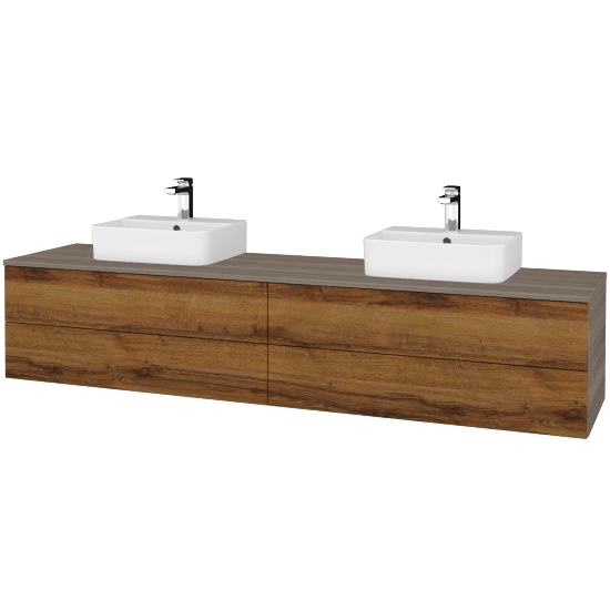 Umyvadlová skříňka MODULE SZZ4 200 umyvadlo Joy 3 - D03 Cafe - D27 Cognac - Ne