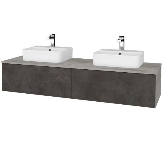 Umyvadlová skříňka MODULE SZZ12 160 umyvadlo Joy 3 - D01 Beton - D16 Beton tmavý - Ne