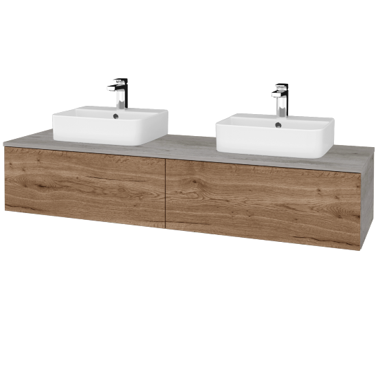 Umyvadlová skříňka MODULE SZZ12 160 umyvadlo Joy 3 - D01 Beton - D21 Tobacco - Ne