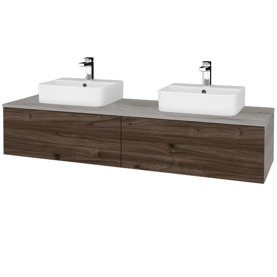 Umyvadlová skříňka MODULE SZZ12 160 umyvadlo Joy 3 - D01 Beton - D25 Teak - Ne