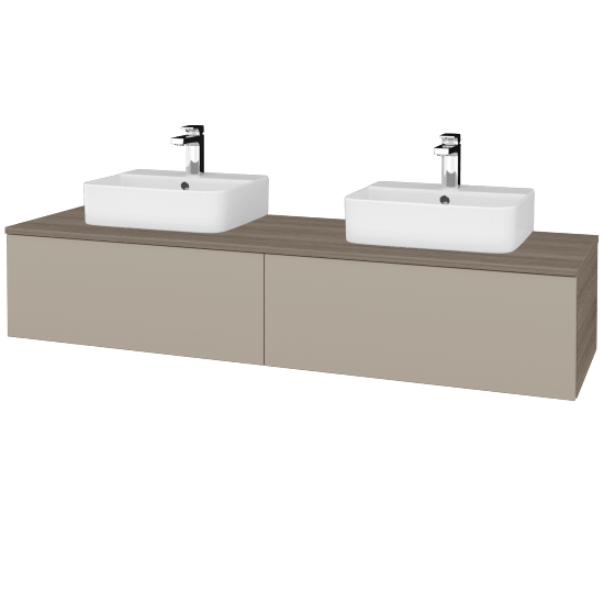 Waschtischunterschrank JOCKAM SZZ12 160 (Waschtisch Joy 3)  - D03 Cafe - L04 Taupe Lack Hochglanz - Nein