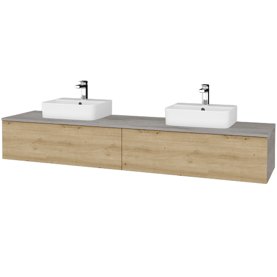 Umyvadlová skříňka MODULE SZZ12 200 umyvadlo Joy 3 - D01 Beton - D22 Karamel - Ne