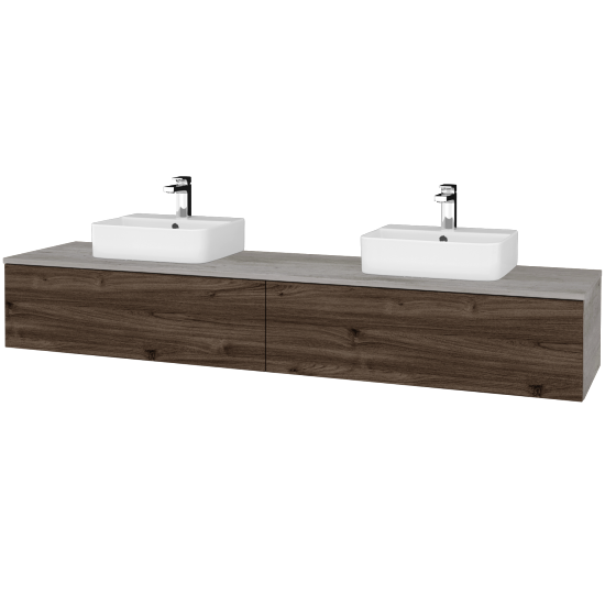 Umyvadlová skříňka MODULE SZZ12 200 umyvadlo Joy 3 - D01 Beton - D25 Teak - Ne