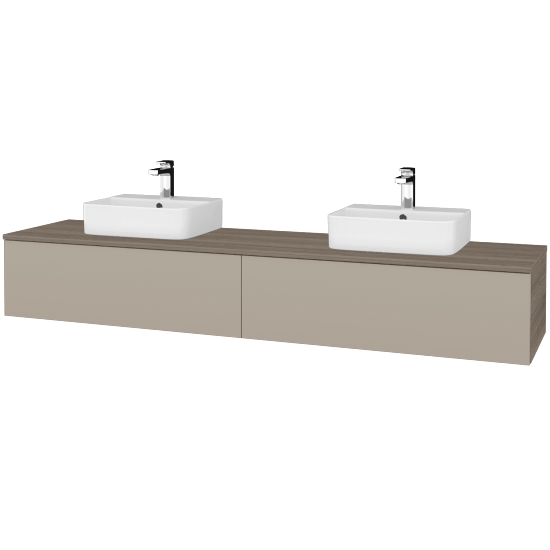 Waschtischunterschrank JOCKAM SZZ12 200 (Waschtisch Joy 3)  - D03 Cafe - L04 Taupe Lack Hochglanz - Nein