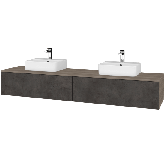 Waschtischunterschrank JOCKAM SZZ12 200 (Waschtisch Joy 3)  - D03 Cafe - D16 Dark Beton - Nein