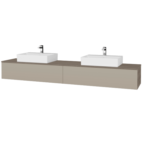 Waschtischunterschrank JOCKAM SZZ12 240 (Waschtisch Kube)  - D03 Cafe - L04 Taupe Lack Hochglanz - Nein