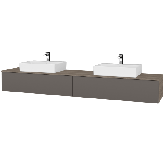 Umyvadlová skříňka MODULE SZZ12 240 umyvadlo Kube - D03 Cafe - N06 Lava - Ne